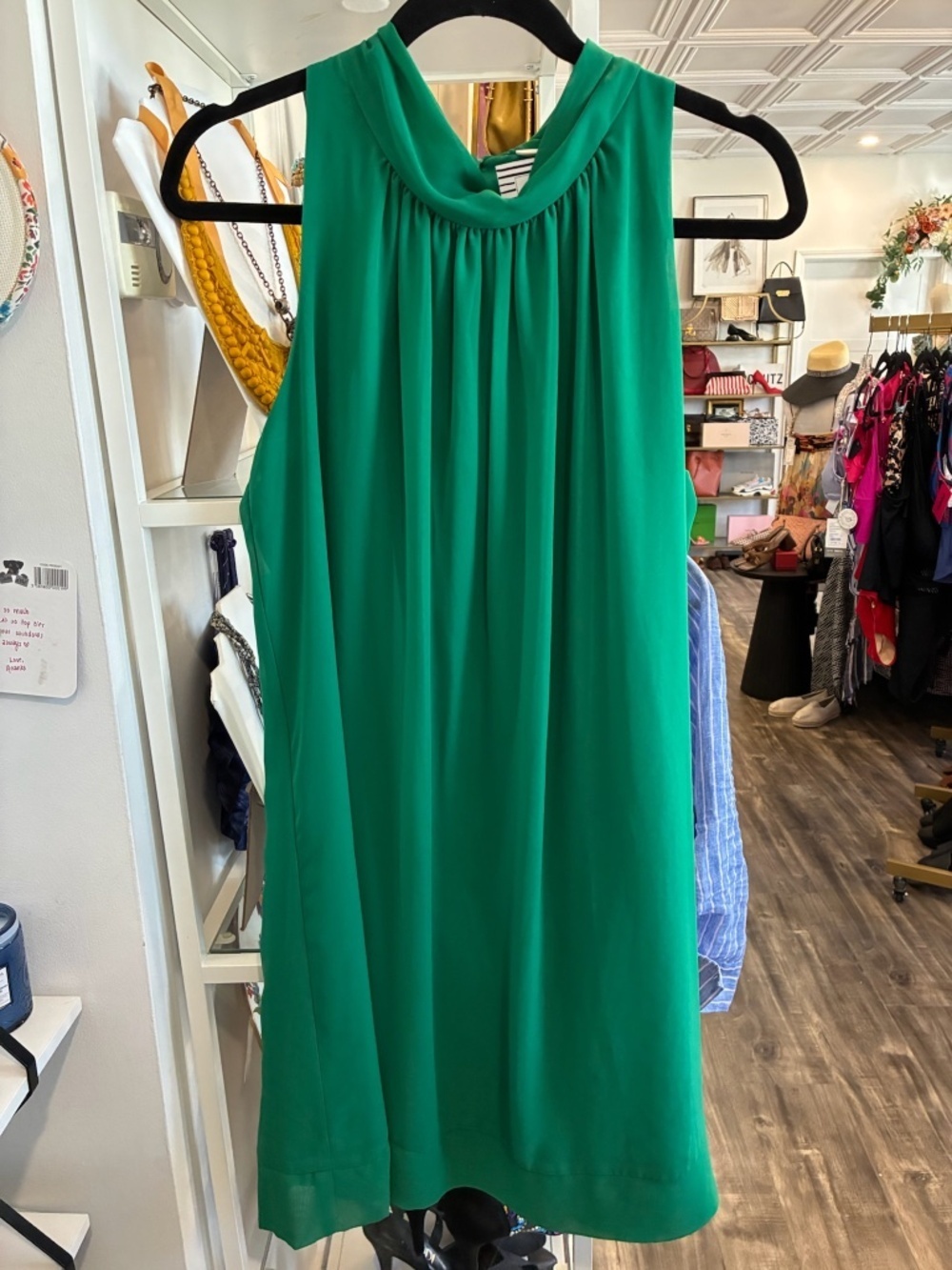 eva mendes for New York & Company Emerald Green Sleeveless Halter Dress